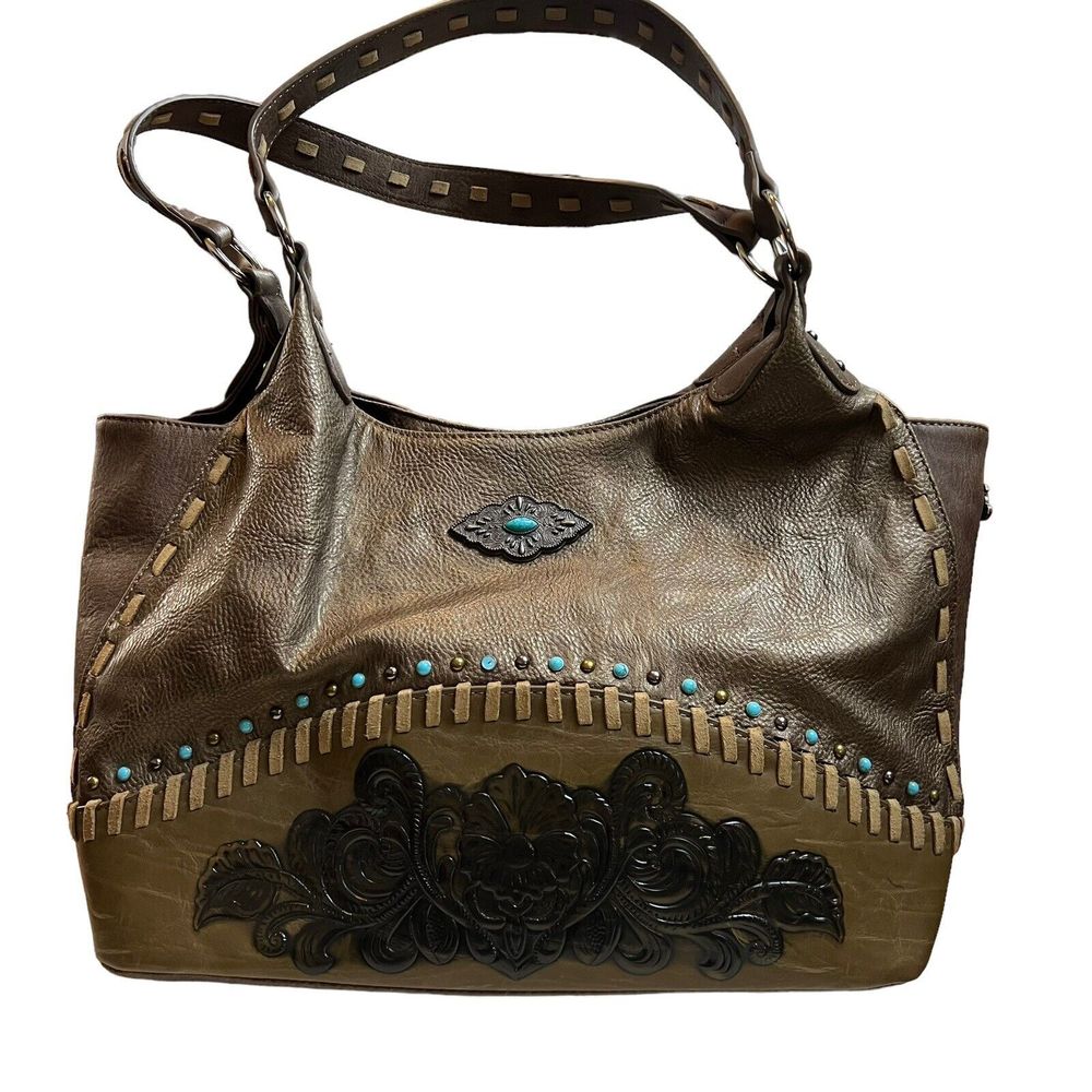 Justin Boots Women's Western Embroidered Conceal Carry Handbag Purse Lg